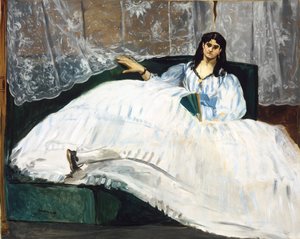 ファンを持つ女性 作： Édouard Manet