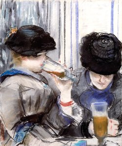 ビールを飲む女性たち 作： Édouard Manet