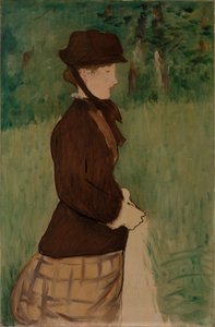 庭の若い女性 作： Édouard Manet