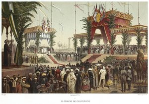 スエズ運河。 ソブリンのトリビューン、1869年。 作： Edouard Riou