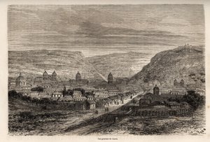 ポール・マルコイの1848年から1860年までの南米旅行を説明するために、リウが描いたインカの旧首都クスコ（Cusco）の全景。エドゥアール・シャルトン編『Le tour du monde』に掲載された図版