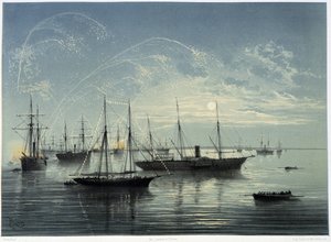 G.ニコルによるスエズ運河の開通式。1869 作： Edouard Riou