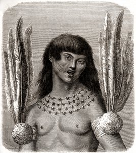 ペルーのティクナ・インディアンの肖像 作： Edouard Riou