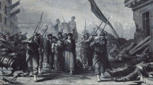 1871年、オテル・ド・ヴィル火災（油彩・キャンバス）