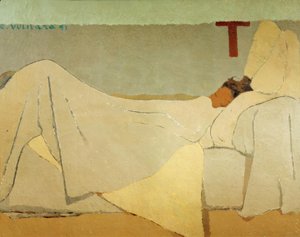 ベッドで 作： Edouard Vuillard