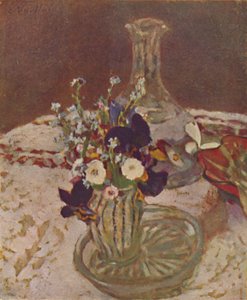 パンジー、ワスレナグサ、デイジーの花束1900年頃、1900年頃、1946年 作： Edouard Vuillard