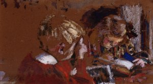 読書する子供たち 作： Edouard Vuillard