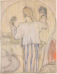 鏡の前（正面） 作： Edouard Vuillard
