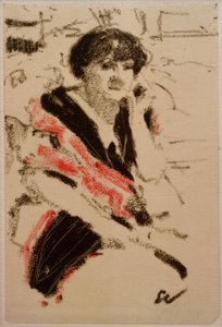 座っている女性の半身像 作： Edouard Vuillard