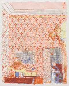ピンクの壁紙を使ったインテリア I 作： Edouard Vuillard
