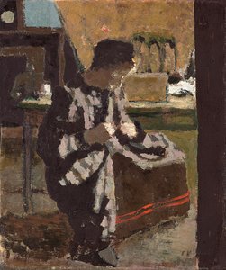 La Couture, c.1893 (油彩、紙をボードに敷く) 作： Edouard Vuillard