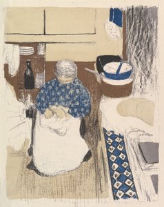 Paysages et Intérieurs」シリーズの「La Cuisinière」。 作： Edouard Vuillard