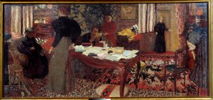 6つのキャラクターを持つ大きなインテリア 作： Edouard Vuillard