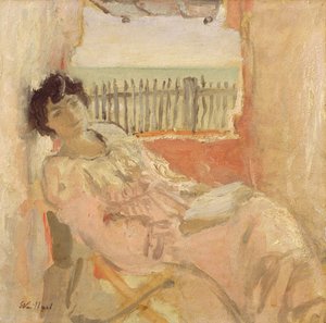 海岸のマダムヘッセル、1904年（段ボールに油彩） 作： Edouard Vuillard