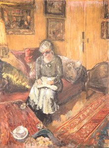 ブドワールのヘダム夫人、ナポリ通り、1935年頃（キャンバス上のジステンパー） 作： Edouard Vuillard