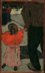 赤いスカーフを持つ少女 作： Edouard Vuillard