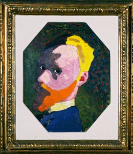 八角形のセルフポートレート、1890 作： Edouard Vuillard