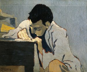 オーレリアン・ルーニュ＝ポーの肖像。Edouard VUILLARD（1868-1940）の絵画 作： Edouard Vuillard