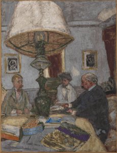サン＝ジャキュの大きなランプの下で 作： Edouard Vuillard