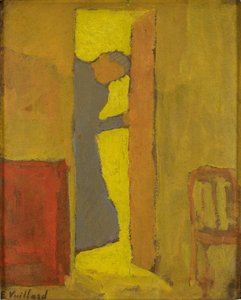 ドアを開けるアーティストの母親 作： Edouard Vuillard