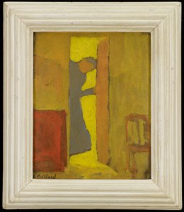 扉を開く芸術家の母、1892年頃（厚紙に油彩） 作： Edouard Vuillard