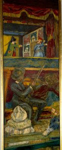 ギニョール劇場 バイオリン奏者と人形劇（詳細） 20世紀 油彩・キャンバス 作： Edouard Vuillard