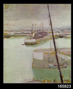 オンフルール港、1919年 作： Edouard Vuillard