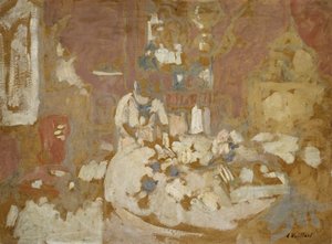 テーブル（油彩、厚紙） 作： Edouard Vuillard