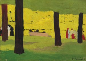 ピンクのベンチc。 1890 作： Edouard Vuillard