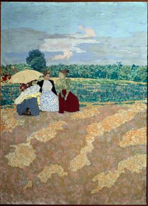 パブリックガーデン：会話（中央）（三連祭壇画の詳細） 作： Edouard Vuillard