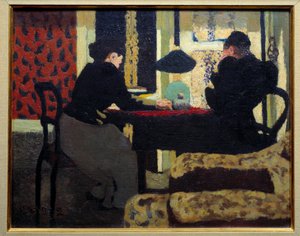 ランプの下の2人の女性 作： Edouard Vuillard