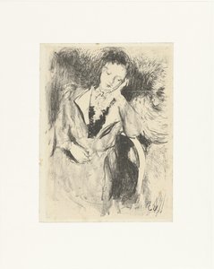 女性が椅子に座っている ジュヌ ファム アクーデ 作： Edouard Vuillard