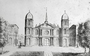ニューオーリンズ教会、アメリカ合衆国、Edouard de Montule (1792-1828) によるリトグラフィー「Voyage to America、Italy、Sicily、Egypt」から 作： Edouard de Montule
