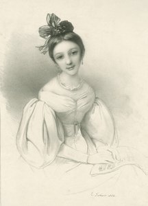 クララ・ヴィーク＝シューマンの肖像 1819-1896, 1832. 作： Eduard Clemens Fechner