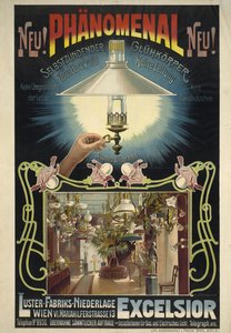 エクセルシオール。 1895～1900年頃の白熱体の自己発火。 作： Eduard Döcker