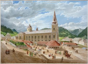 教会広場からのマリアツェル聖堂 作： Eduard Gurk
