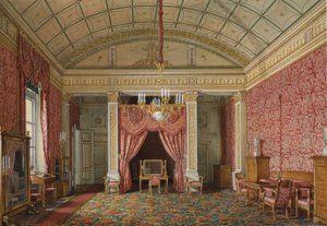 冬宮殿のインテリア。最初の予約アパート。グランドプリンセスマリアニコライエフナの寝室、1867年 作： Eduard Hau