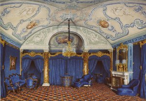 冬宮殿のインテリア。 4番目の予約済みアパートメント。ベッドルーム、1868 作： Eduard Hau
