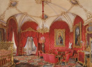 冬宮殿のインテリア。 4番目の予約済みアパートメント。コーナールーム、1868 作： Eduard Hau