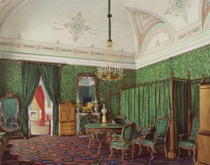 冬宮殿のインテリア。 3番目の予約済みアパートメント。ベッドルーム、1873 作： Eduard Hau