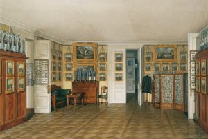 冬宮殿のインテリア。アレクサンドル2世皇帝のバレットルーム、1874年 作： Eduard Hau
