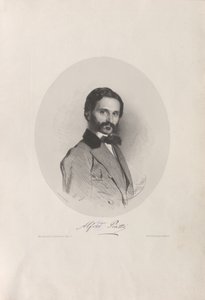 チェロ奏者で作曲家のアルフレド・ピアッティの肖像 1822-1901, 1858. 作： Eduard Kaiser