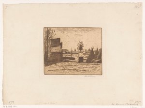 納屋と干し草の山がある農場 農場 (オブジェクトのタイトル) 作： Eduard Karsen (signed by artist)