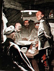新年のパンチ、ドイツの雑誌「Simplicissimus」のイラスト、1915年頃（リソ）