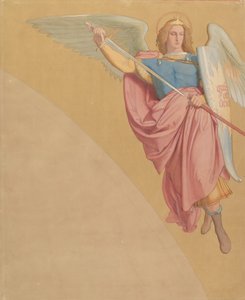 剣を抜く大天使、1825-86年。 作： Eduard von Steinle
