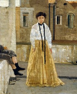 エドアルド・ダルボーノ（1841-1915）作「テラス」、パネルに油彩、45x30cm。詳細 作： Eduardo Dalbono