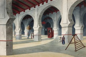 大モスク - フローレス・イバネス、エドゥアルド (活動中 1870-1889) - 紙に水彩 - 25,5x38 - カルメン・ティッセン美術館、マラガ 作： Eduardo Flores Ibáñez