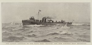 海軍への最新の追加、HMS Havock、新しい魚雷艇駆逐艦 作： Eduardo de Martino