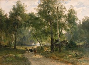 白樺の下。 メーラレンのモチーフ 作： Edvard Bergh