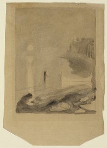 桟橋につながれたボート 作： Edvard Munch